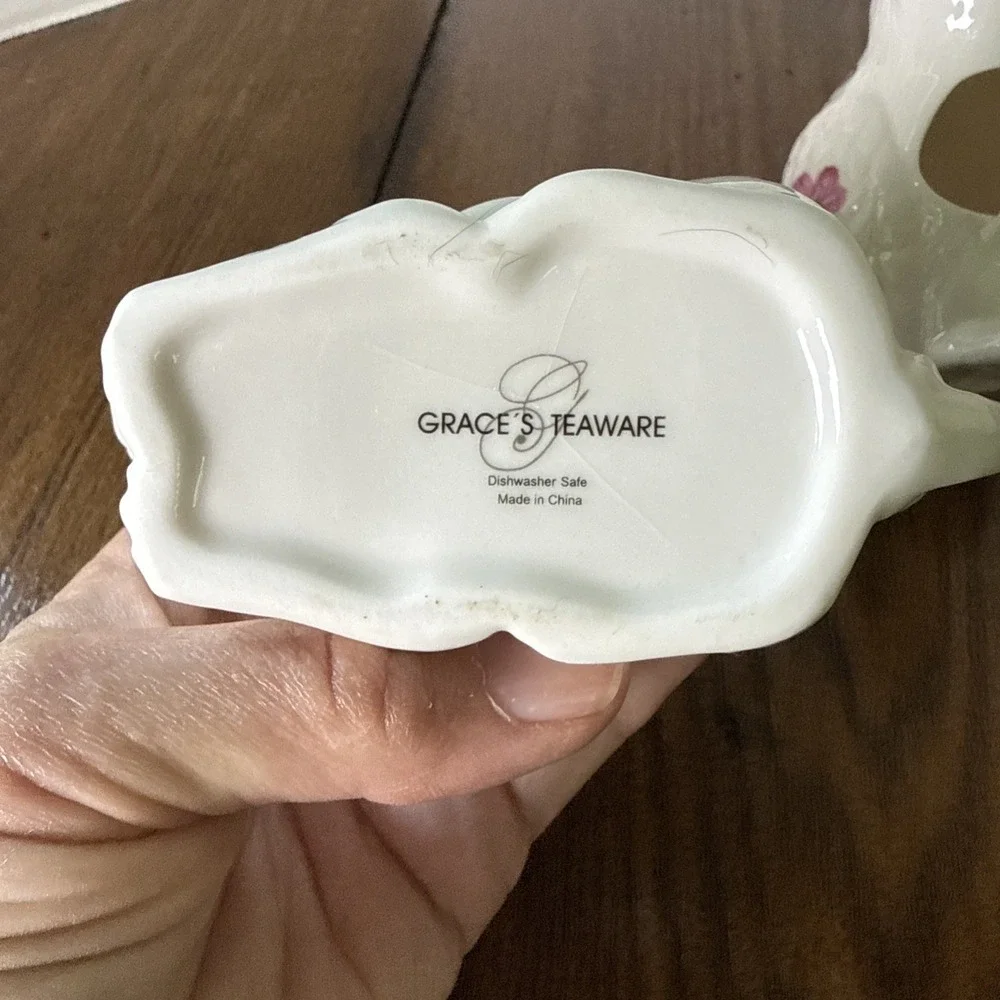 Grace's Teaware Porcelain Creamers Bunny & Bird Dainty For English Tea Time